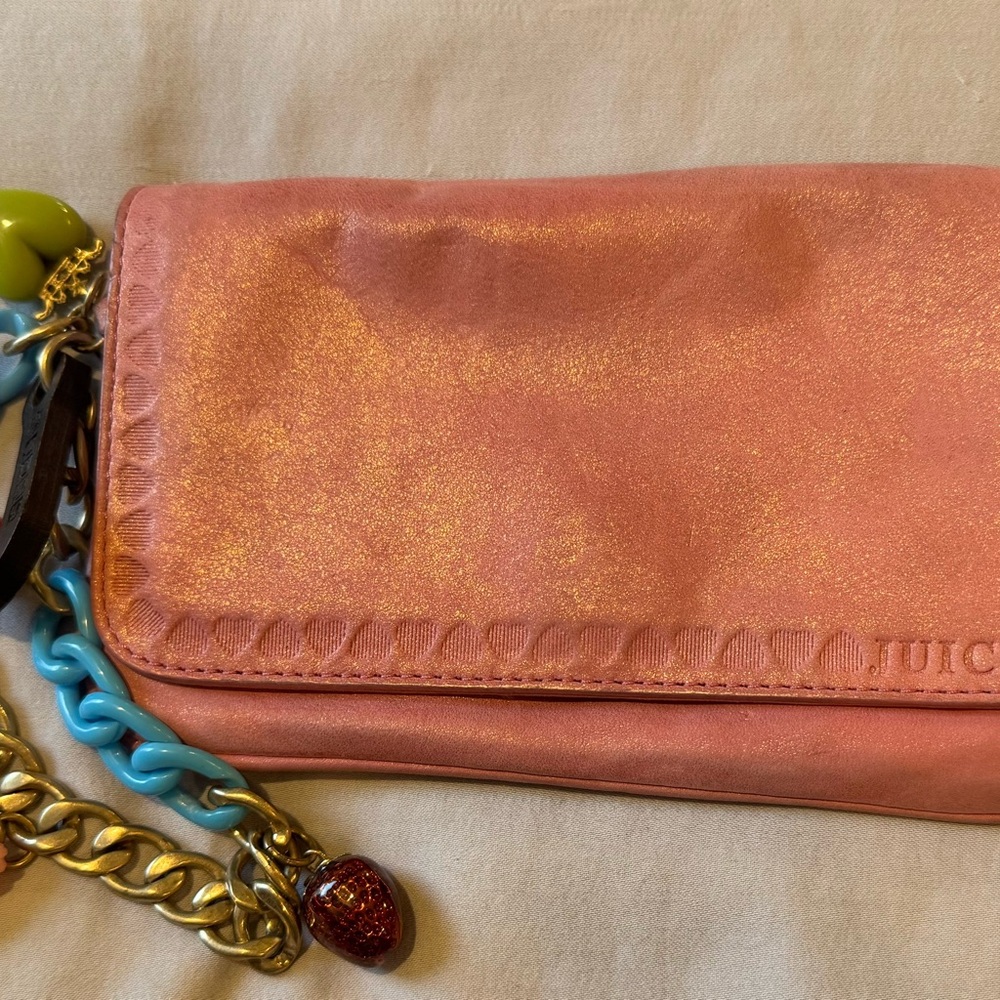 Vintage Juicy Couture Pink Wristlet Charm Bag